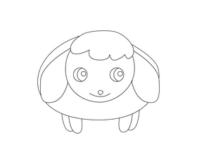 Cartoon sheep black and white clipart