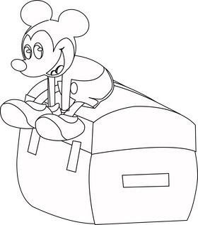 Cute disney mickey mouse black and white clipart