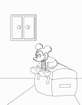 Cute disney mickey mouse black and white vector