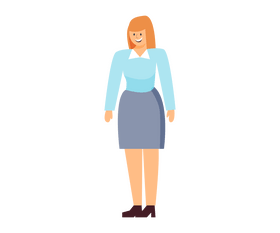 Blonde girl in a skirt, businesswoman clipart