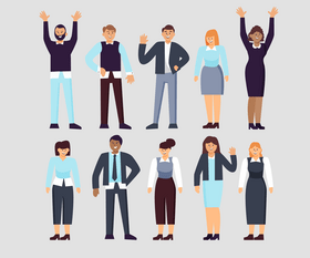 Business office workers, employees vector