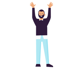 Man hands up illustration clipart
