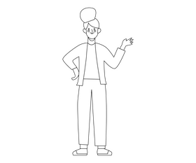 Girl in a jacket free black and white clipart