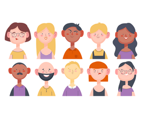 Cartoon people portraits vector