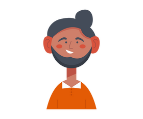 Black man with beard portrait clipart