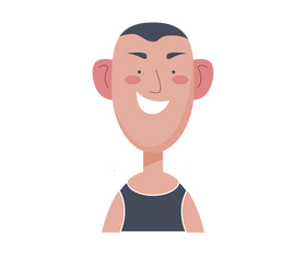 Cartoon guy in t shirt smiling clipart