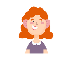Girl with red curly hair illustration clipart