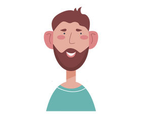 Cartoon man with beard portrait clipart