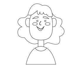 African american woman with blond hair black and white clipart