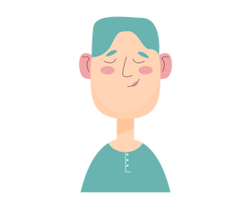 Calm guy avatar drawing clipart