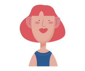 Cute girl with big lips clipart