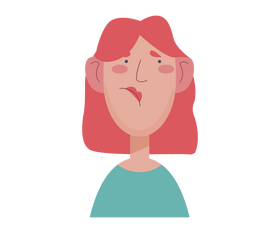 Sad redhead girl cartoon clipart