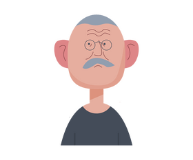 Cartoon old man with glasses clipart
