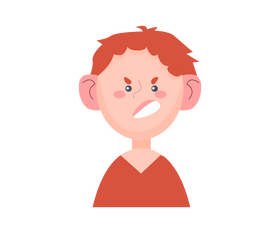 Aggressive cartoon kid clipart