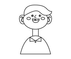 Happy young boy free black and white clipart