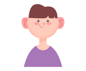 Cute boy portrait drawing clipart