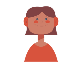 Young girl with short hair drawing clipart