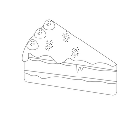 Free piece cake black and white clipart