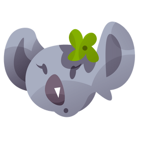 Cute koala with flower clipart