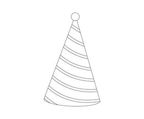 Free party cap black and white clipart