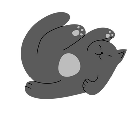 Black cat chilling clipart