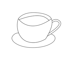 Cup of americano coffee black and white clipart