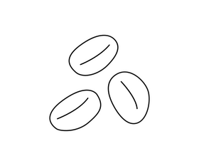 Coffee beans drawing black and white clipart