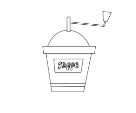 Coffee grinder illustration black and white clipart