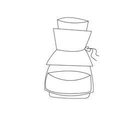 Kalita coffee black and white clipart