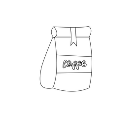 Coffee bag black and white clipart