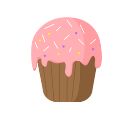 Pink cupcake cartoon clipart