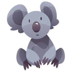 Adorable koala sitting clipart