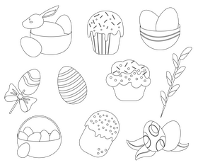 Happy easter black and white vector