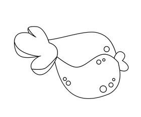 Kambala fish black and white clipart