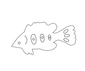 Fish illustration black and white clipart