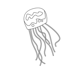 Free jellyfish black and white clipart