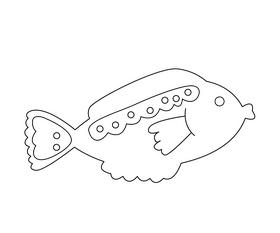 Perch fish black and white clipart