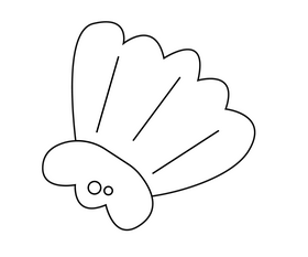 Shell cartoon black and white clipart