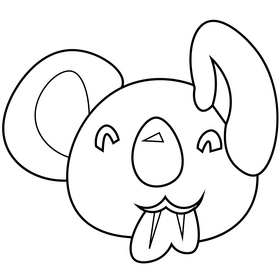 Koala animal eating leaves black and white clipart