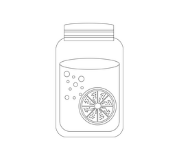Lemon juice decanter black and white clipart
