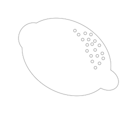 Whole lemon black and white clipart