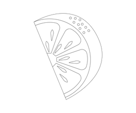 Lemon lobule black and white clipart