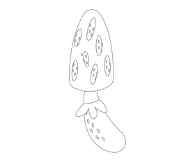 Mushroom black and white clipart
