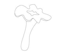Mushroom black and white clipart