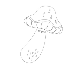 Free mushroom black and white clipart