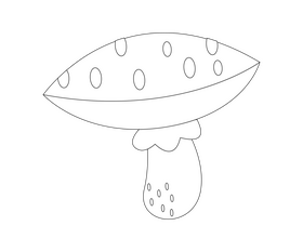 Free mushroom black and white clipart