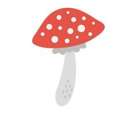 Red dotted mushroom, amanita muscaria clipart