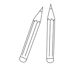 Cartoon pencils black and white clipart