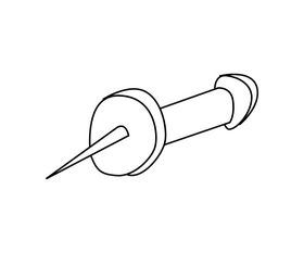 Stationery tack black and white clipart