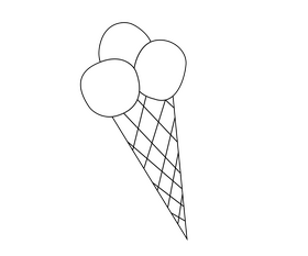 Free ice cream cone black and white clipart